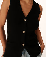 WAISTCOAT NOIR PANAMA