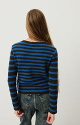 WOMEN'S CARDIGAN RAXOW - OLYMPIAD STRIPED CHARCOAL MELANGE