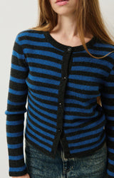 WOMEN'S CARDIGAN RAXOW - OLYMPIAD STRIPED CHARCOAL MELANGE