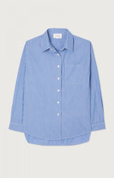 WOMEN'S SHIRT ZATYBAY LS - RAYURES AQUA