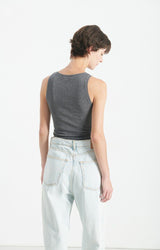 WOMEN'S TANK TOP MASSACHUSETTS - CHARCOAL MELANGE