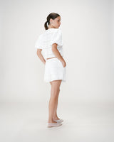 Wide embroidered cotton shorts white Wyler