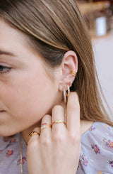 Jolie Ring Goldplated Sterling Silver Bar Amethyst