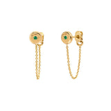 CHAIN EARRINGS CHIARA : EMERALD