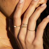 RING DOUBLE RHINESTONES TRESORS : CRYSTAL & WHITE OPAL