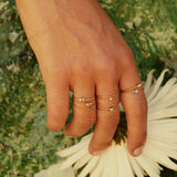 RING DOUBLE RHINESTONES TRESORS : CRYSTAL & WHITE OPAL