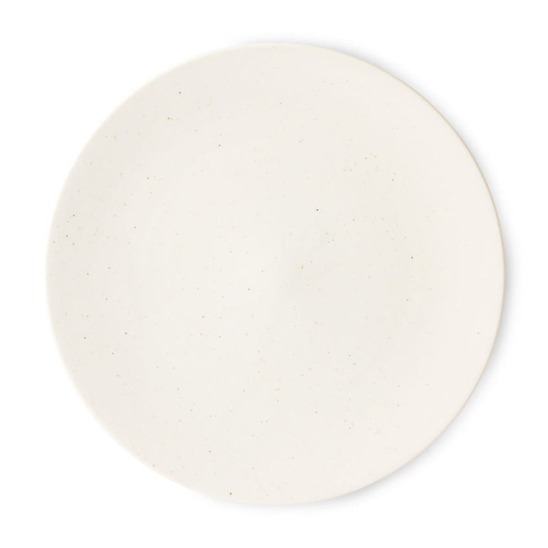 HKLiving Kyoto ceramics japanese L plate white speckled