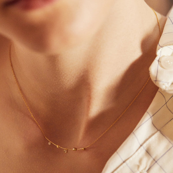 necklace Tre_sors : cristal/white opal_2