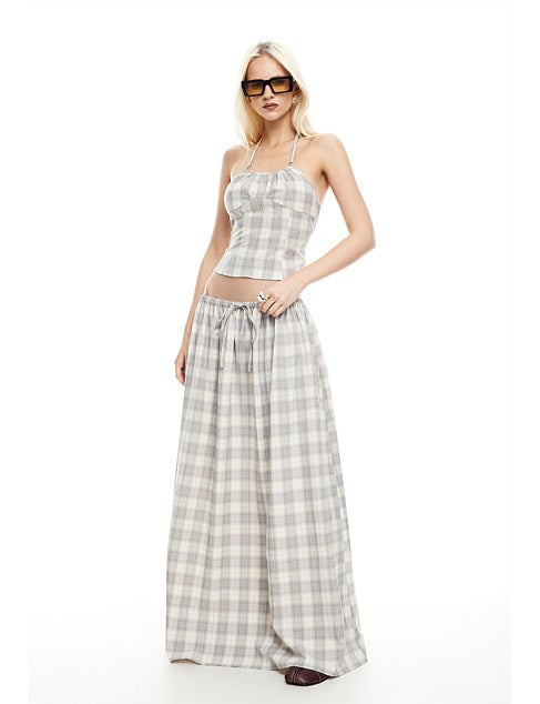 SWEET ESCAPE CAMI - SMOKE PLAID