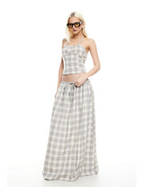 SWEET ESCAPE CAMI - SMOKE PLAID