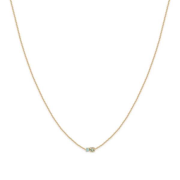 necklace Amants : chrysolite/pacific opal_1
