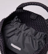  HANDWOVEN NEOPRENE MEDIUM TOTE BAG DARK GREY 
