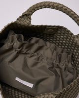  HANDWOVEN NEOPRENE MEDIUM TOTE BAG KHAKI 