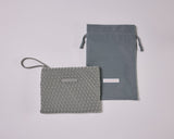  HANDWOVEN NEOPRENE PENCIL BAG LIGHT GREY 