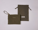  HANDWOVEN NEOPRENE PENCIL BAG KHAKI 