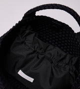  HANDWOVEN NEOPRENE MEDIUM TOTE BAG BLACK 