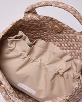  HANDWOVEN NEOPRENE MEDIUM TOTE BAG MULTI COLOUR BEIGE 