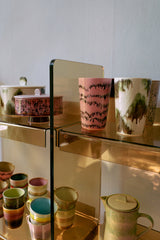 70s ceramics: tea mugs, baroque (set of 2)