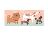 OOH DEER Dog Walker Layered Greeting Card