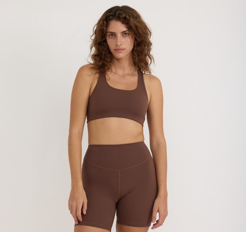 ACTIVE BIKE SHORTS - WALNUT
