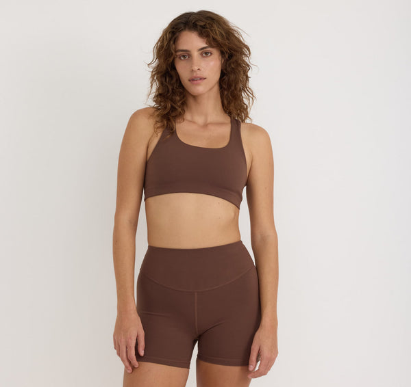 ACTIVE RACER BACK BRA - WALNUT