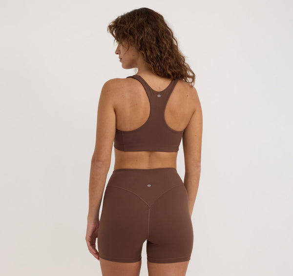 ACTIVE RACER BACK BRA - WALNUT
