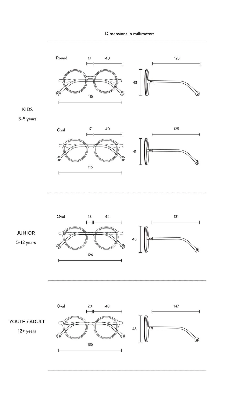 ADULT Oval Screen Glasses-Starry Blue