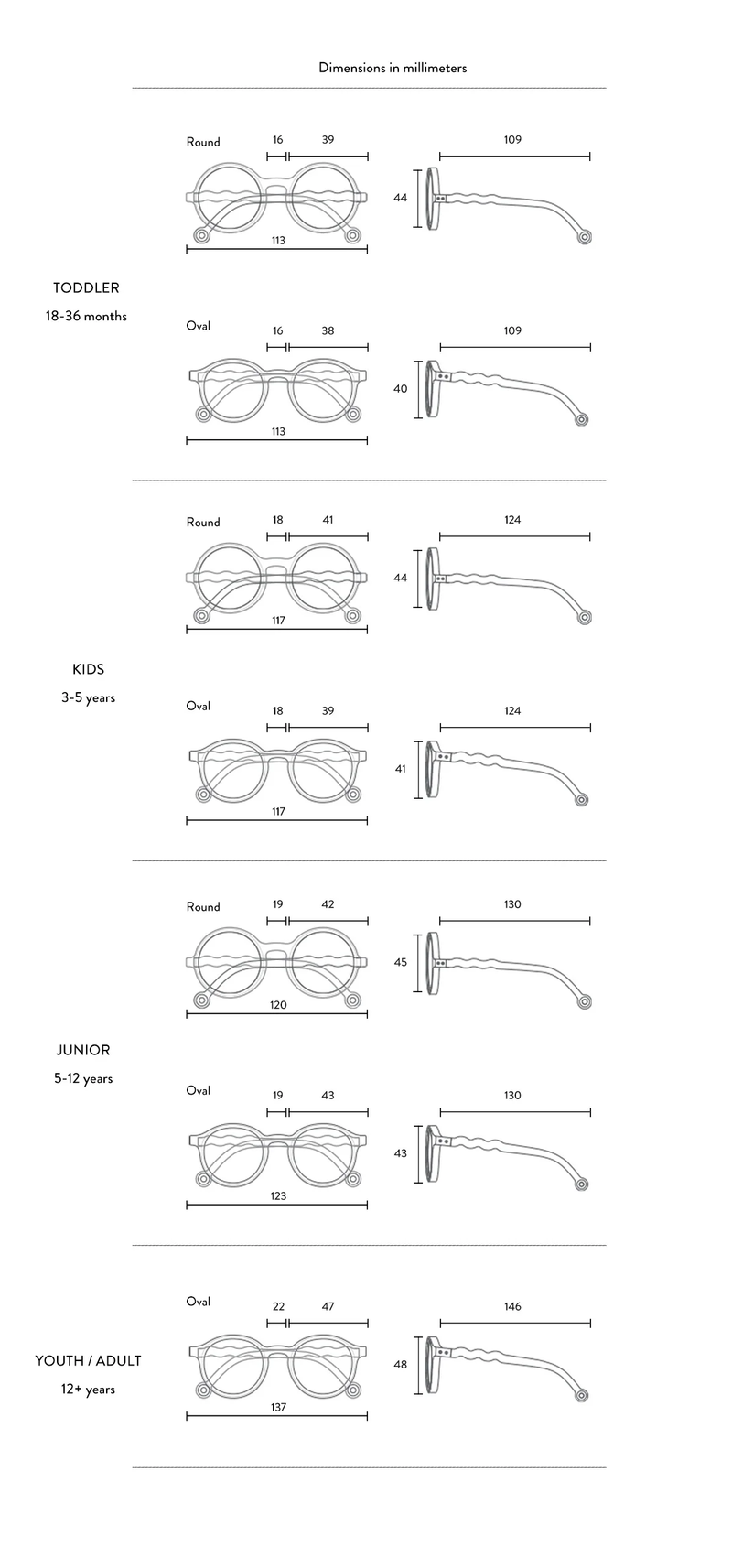 ADULT Oval Screen Glasses-Tranquil Blue