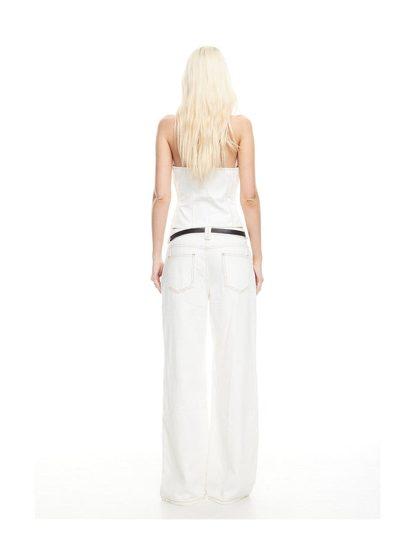 AFTERGLOW HALTER TOP - PORCELAIN