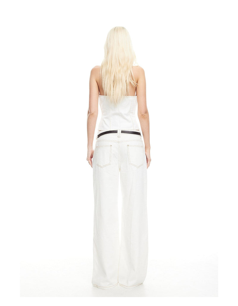 AFTERGLOW HALTER TOP - PORCELAIN