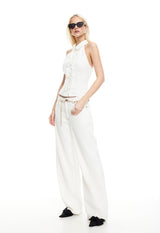 AFTERGLOW HALTER TOP - PORCELAIN