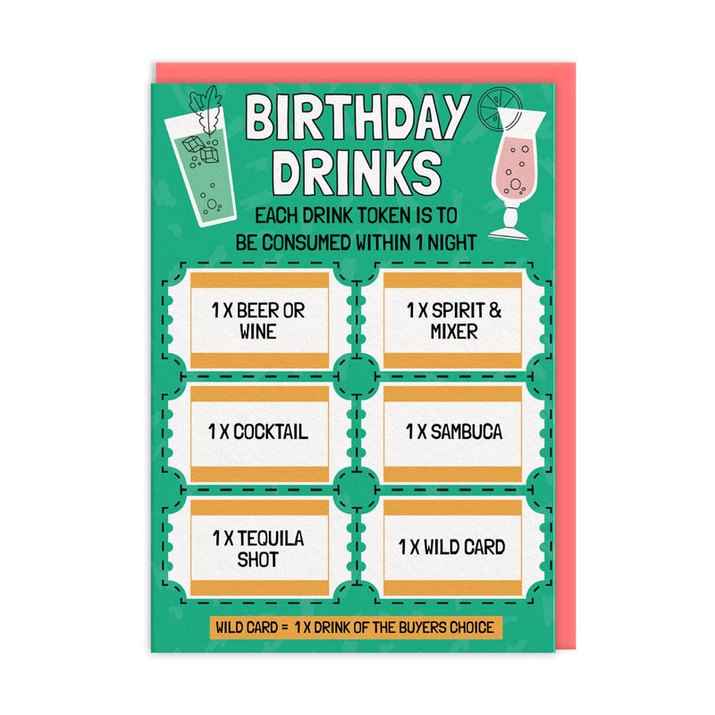 OOH DEER Birthday Night Drinks Card