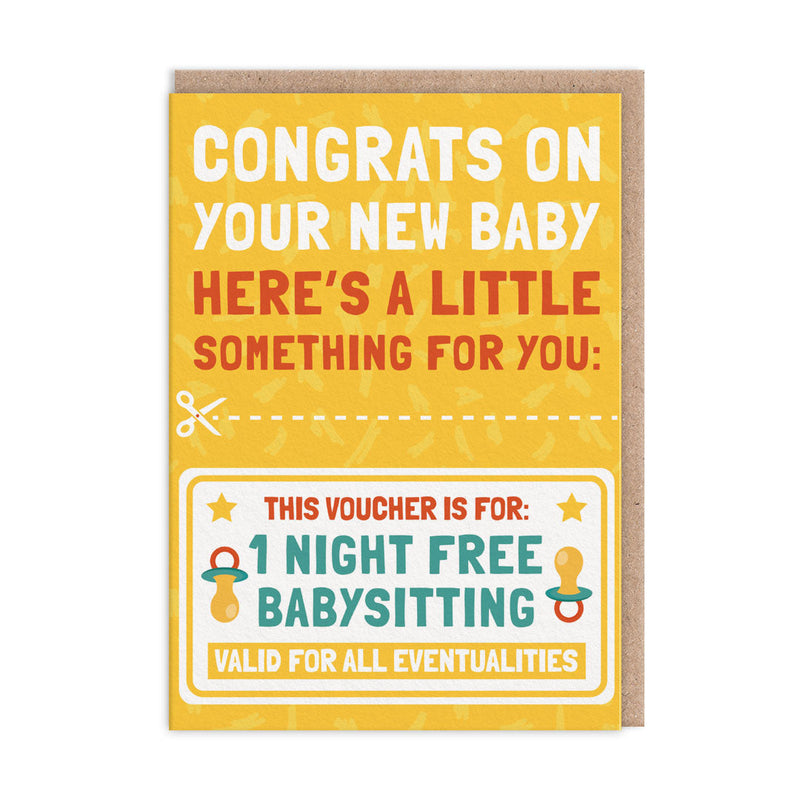 OOH DEER Babysitting Voucher New Baby Card