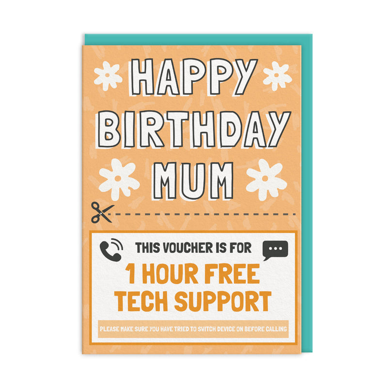 OOH DEER Tech Support Voucher Mum Birthday Card