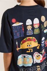 ALL DAY BREAKFAST TEE - NAVY