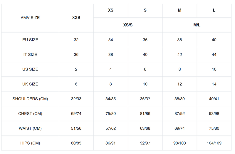 AMV_Size Chart_Women