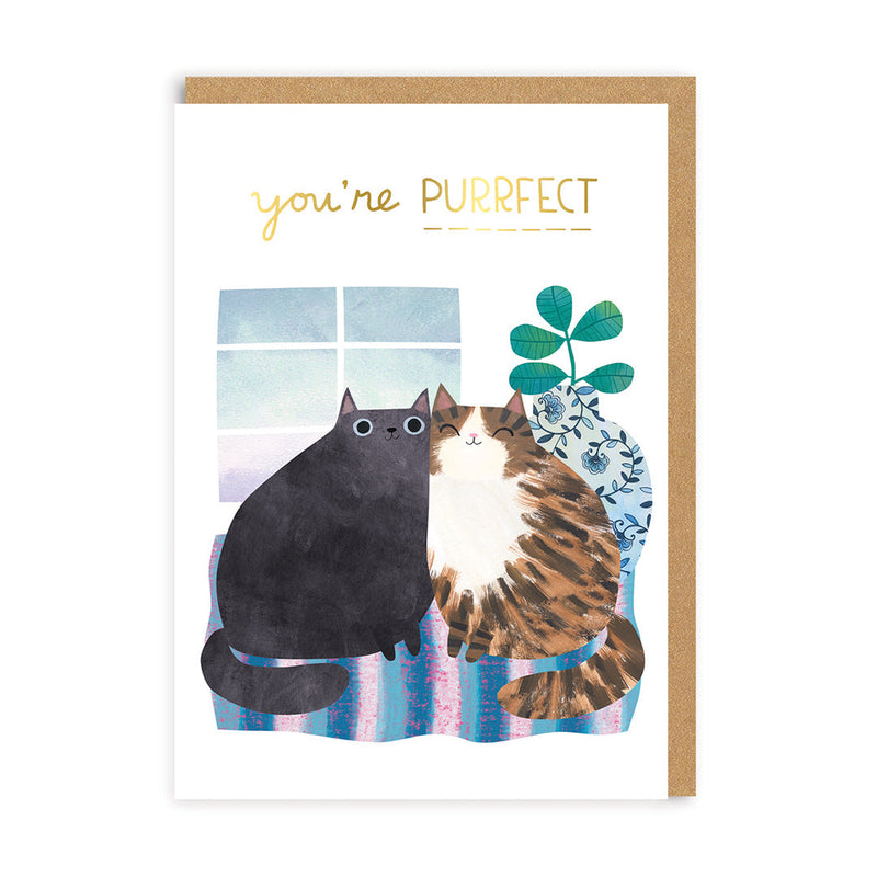 OOH DEER Anniversary Cats Greeting Card
