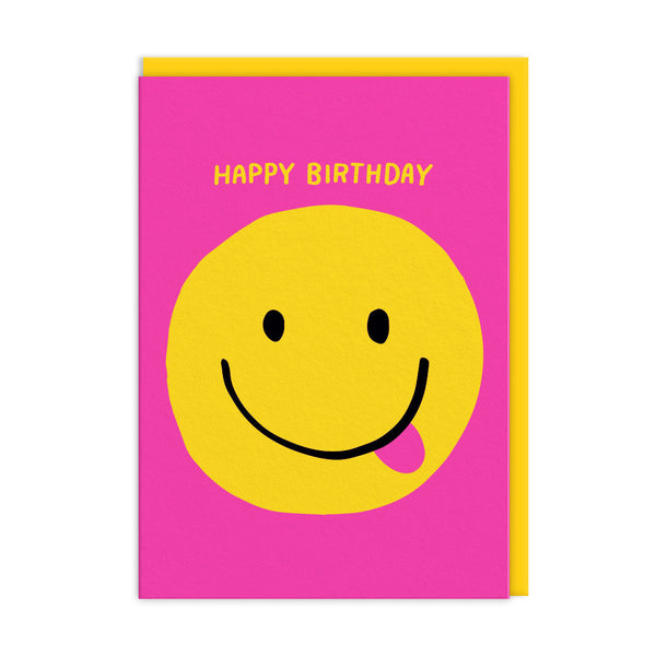 OOH DEER Smiley Face Happy Birthday Card