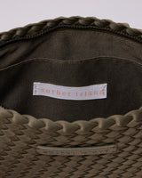  HANDWOVEN NEOPRENE MEDIUM TOTE BAG KHAKI 
