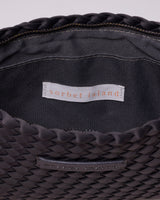  HANDWOVEN NEOPRENE MEDIUM TOTE BAG DARK GREY 