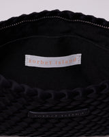  HANDWOVEN NEOPRENE MEDIUM TOTE BAG BLACK 