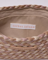  HANDWOVEN NEOPRENE MEDIUM TOTE BAG MULTI COLOUR BEIGE 