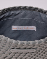  HANDWOVEN NEOPRENE MEDIUM TOTE BAG LIGHT GREY 