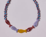  FISH with EYE BEAD PURPLE NECKLACE & BAG CHARM 