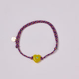  GUARDIAN HEART GLASS BEADS BRACELET YELLOW 