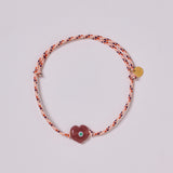  GUARDIAN HEART GLASS BEADS BRACELET PURPLE 