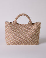  HANDWOVEN NEOPRENE MEDIUM TOTE BAG MULTI COLOUR BEIGE 