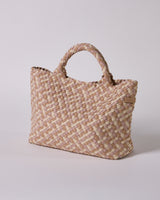  HANDWOVEN NEOPRENE MEDIUM TOTE BAG MULTI COLOUR BEIGE 