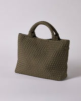  HANDWOVEN NEOPRENE MEDIUM TOTE BAG KHAKI 