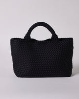  HANDWOVEN NEOPRENE MEDIUM TOTE BAG BLACK 
